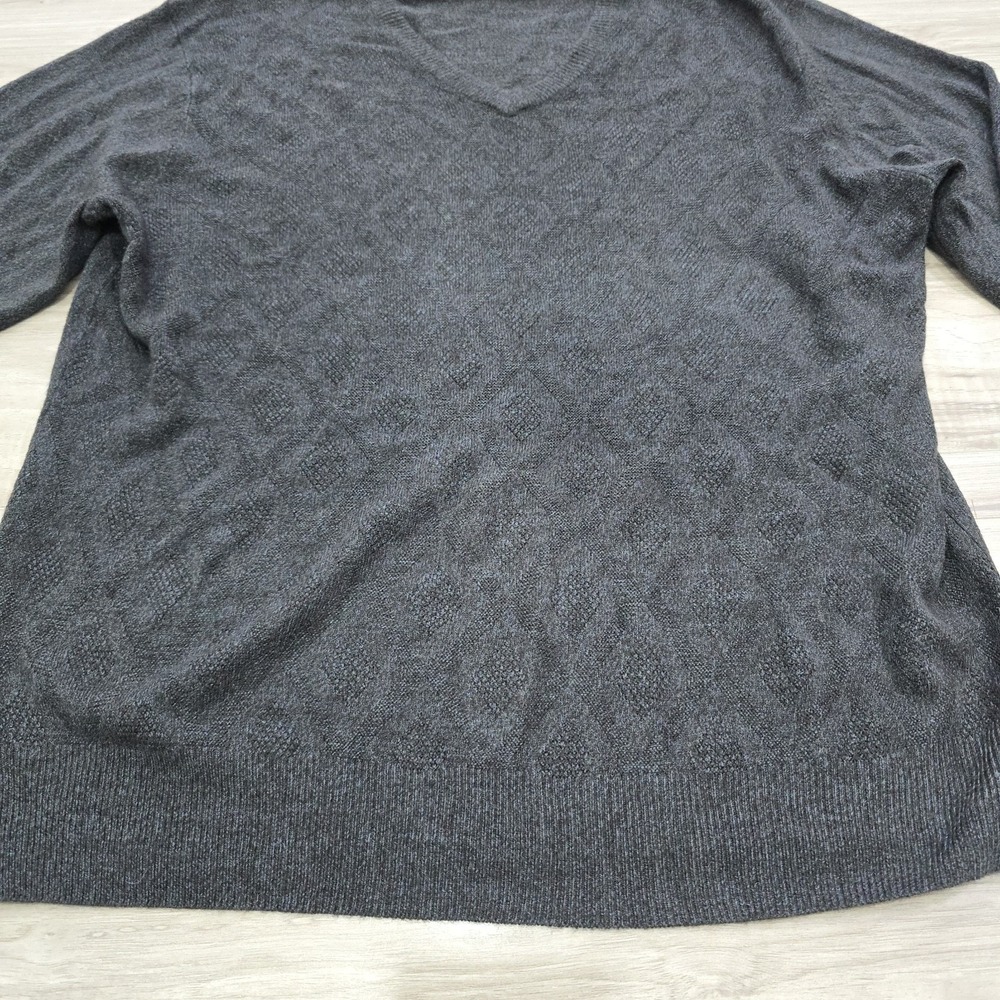 John Bartlett Consensus Sweater V Neck Pullover Gray Acrylic Mens Large - Picture 2 of 8